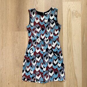 DVF Geometric Shift Dress, Size 2